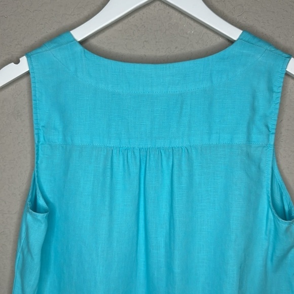 J.Jill Love Linen 100% Linen V-Neck Shift Dress Ocean Blue Size XS - Picture 6 of 12